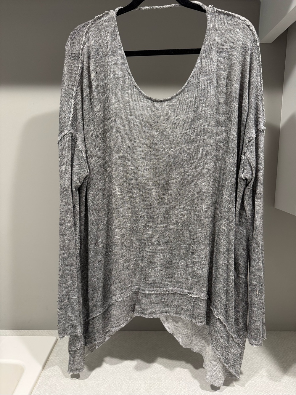 Free People Chasing You Hacci Sweater- Heather Grey